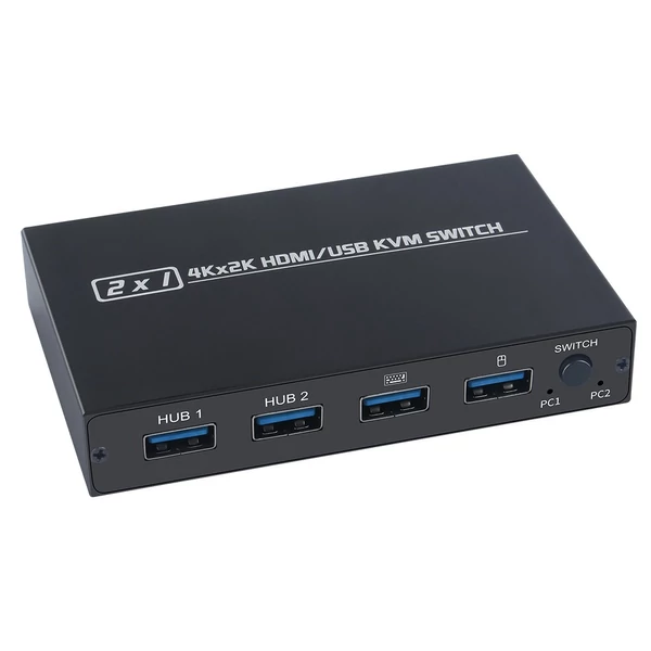 AIMOS AM-KVM 201CL 2 az 1-ben HDMI/USB KVM kapcsoló