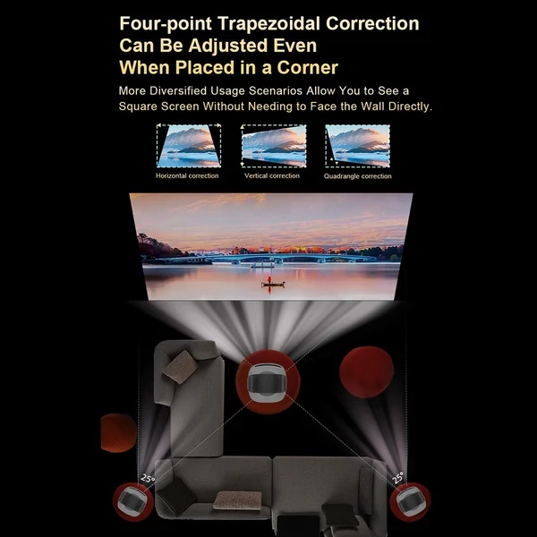 Hordozható TZ-2 projektor, 1080P házimozi Android 9.0 videoprojektor
