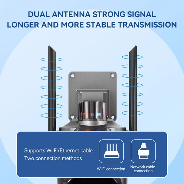 QS-JQ909AH-B 2MP+2MP vezeték nélküli monitoros kamera, kétlencsés falra szerelhető intelligens WiFi kamera