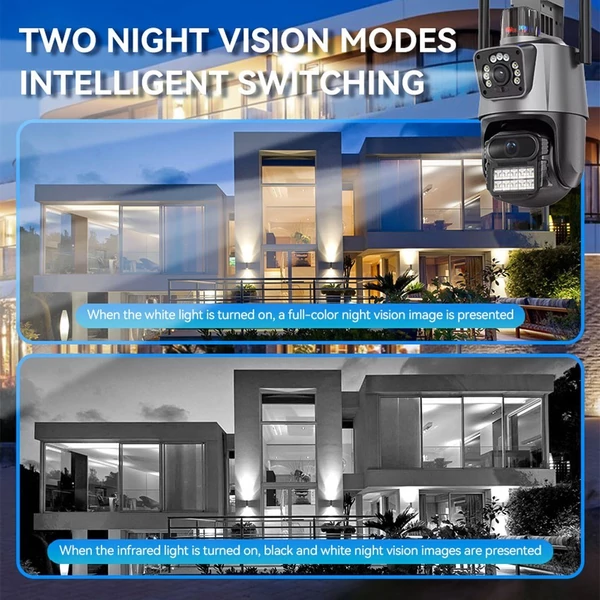 QS-JQ909AH-B 2MP+2MP vezeték nélküli monitoros kamera, kétlencsés falra szerelhető intelligens WiFi kamera