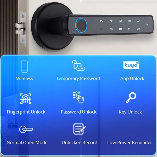 Wafu Smart Lock kulcs nélküli bejárati ajtózár fogantyúval, jelszavas ajtózár