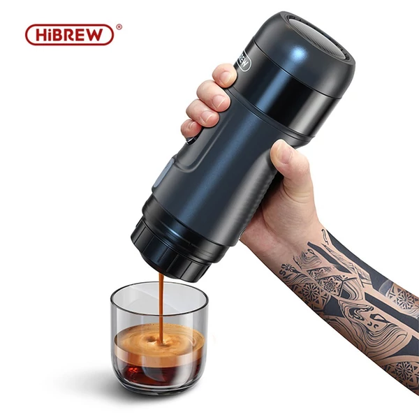 HiBREW H4A 80W-os hordozható autós kávéfőző - Fekete