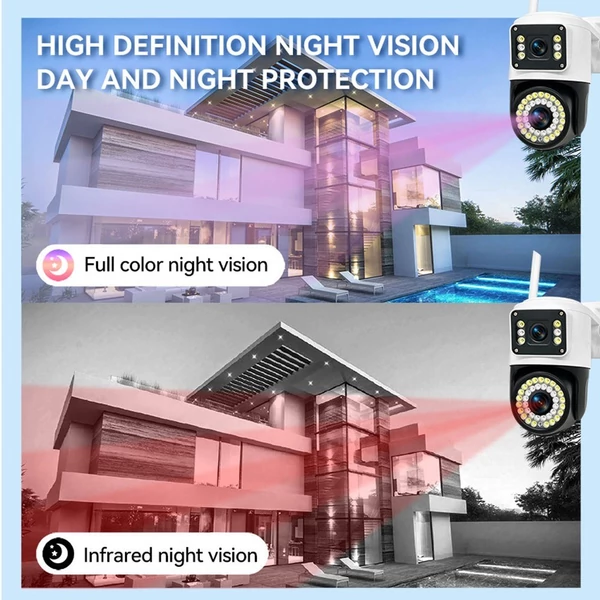 QS-JQ928AH 2MP+2MP vezeték nélküli monitoros kamera, kétlencsés falra szerelhető intelligens WiFi kamera