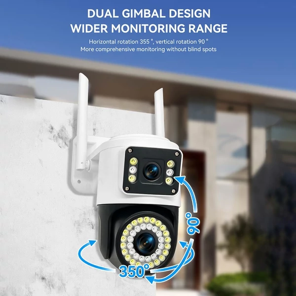 QS-JQ928AH 2MP+2MP vezeték nélküli monitoros kamera, kétlencsés falra szerelhető intelligens WiFi kamera