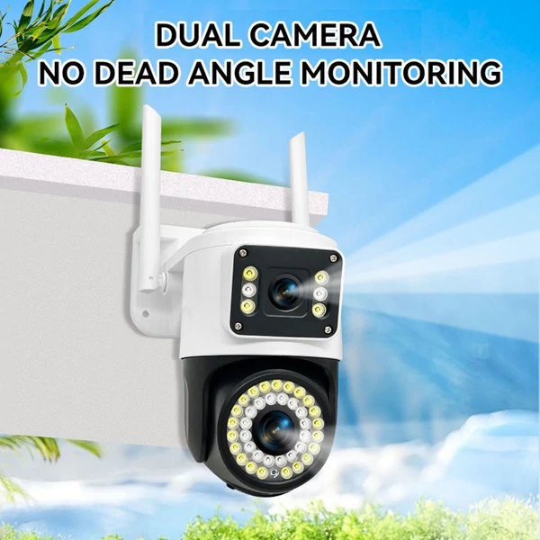 QS-JQ928AH 2MP+2MP vezeték nélküli monitoros kamera, kétlencsés falra szerelhető intelligens WiFi kamera