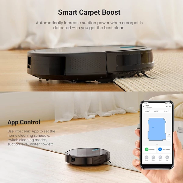 Proscenic 850T robotporszívó, 3 az 1-ben robotporszívó és felmosó, APP/Alexa/ otthoni vezérlés