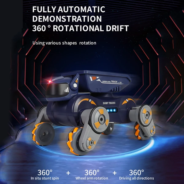 2,4 GHz-es 360°-os forgó gesztusérzékelő, elektromos távirányítós robotjáték - Narancs, 1 akkumulátor