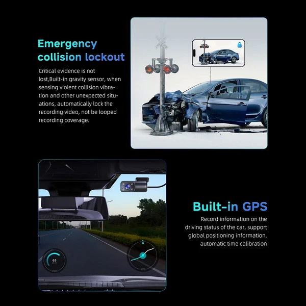 SJCAM M60 4K 30FPS műszerfali kamera első autós GPS műszerfali kamera rögzítő műszerfal első és hátsó kamerával