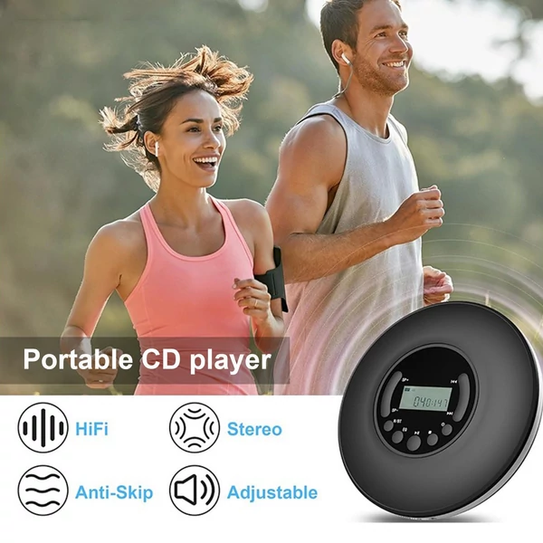 Hordozható CD lejátszó, MP3 zenelejátszó A-B ismétlés funkció LCD kijelzővel - Fehér