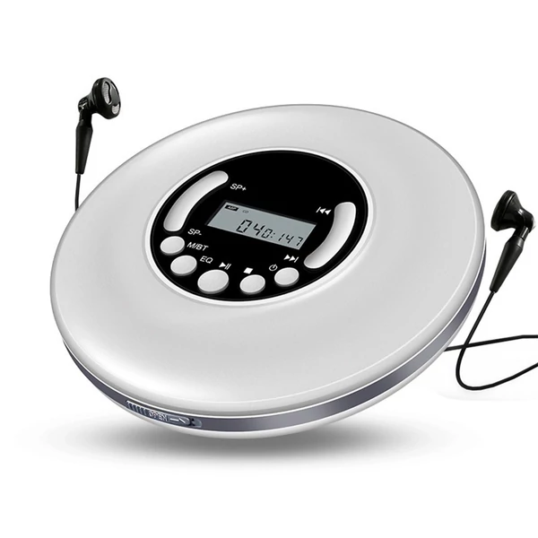 Hordozható CD lejátszó, MP3 zenelejátszó A-B ismétlés funkció LCD kijelzővel - Fehér