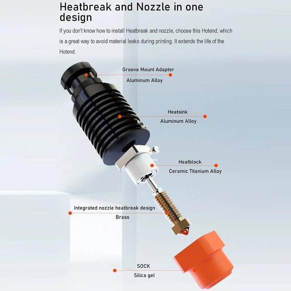 Trianglelab TD6S Hotend készlet kerámia fűtőgyűrűvel + vulkán fúvókával