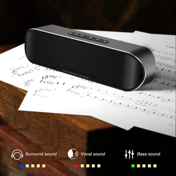 S9 Pro vezeték nélküli BT 5.3 hangszóró, TF kártya / AUX IN / zenelejátszó, asztali mély basszus hangdoboz