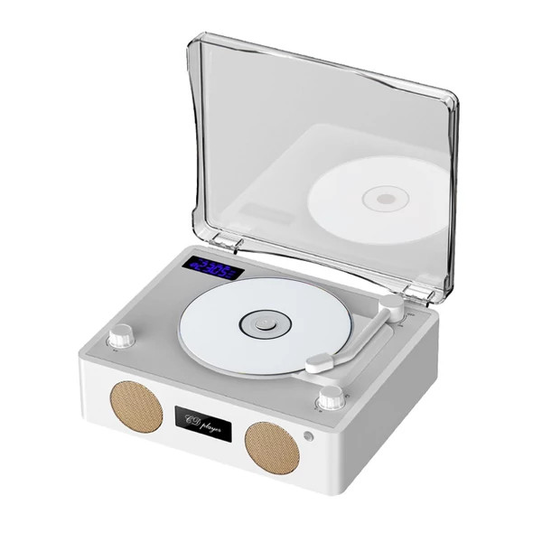 Retro CD lejátszó, vezeték nélküli BT hangszóró, FM rádió