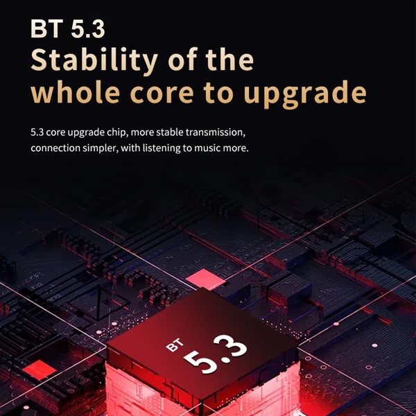 True Wireless BT5.3 fülhallgató, alacsony késleltetésű játék fejhallgató, sportzene film módú fejhallgató