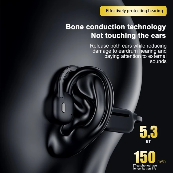 Vezeték nélküli BT5.3 Bone Conduction fejhallgató, 32 GB zenelejátszás, kültéri sportfejhallgató