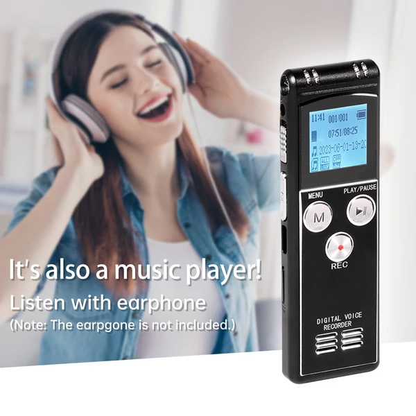 T63 digitális hangrögzítő, 8GB+32GB aktivált felvétel lejátszás, MP3 zenelejátszó mikrofonnal és hangszóróval