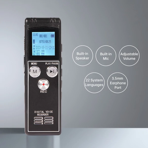 T63 digitális hangrögzítő, 8GB+32GB aktivált felvétel lejátszás, MP3 zenelejátszó mikrofonnal és hangszóróval
