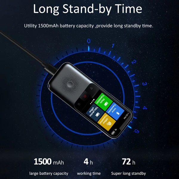 T11 intelligens nyelvi fordítóeszköz 2,4 hüvelykes IPS HD képernyővel, 1 GB + 8 GB memóriával
