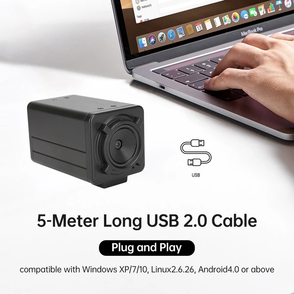 F8 4K HD USB kamera, fix fókuszú objektíves 12MP mini webkamera