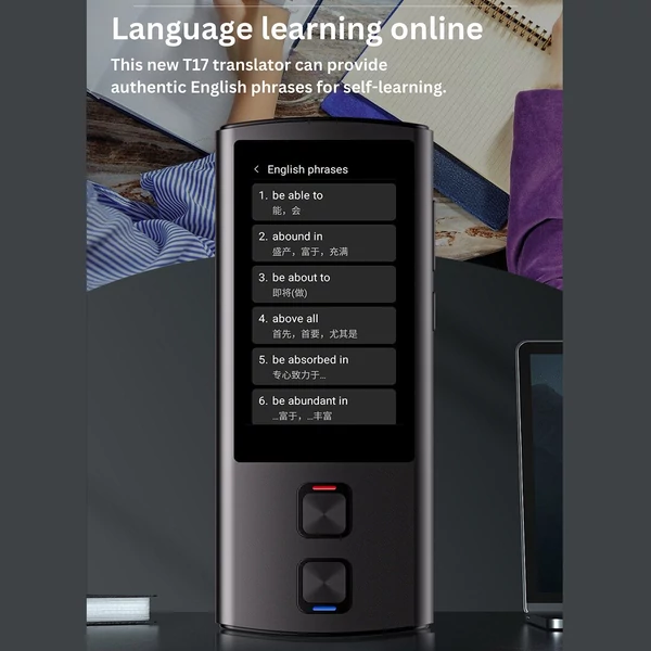T17 intelligens nyelvi fordítóeszköz 1 GB + 16 GB memória 3,0 hüvelykes IPS HD képernyő