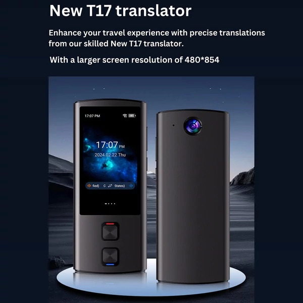 T17 intelligens nyelvi fordítóeszköz 1 GB + 16 GB memória 3,0 hüvelykes IPS HD képernyő