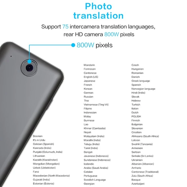T18 intelligens fordító 3,0 hüvelykes IPS HD képernyővel, 1 GB + 16 GB memóriával