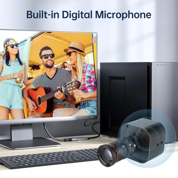 F7 4K HD USB kamera 10X optikai zoom, 5-50 mm változó lencsés 8 MP mini webkamera mikrofonnal