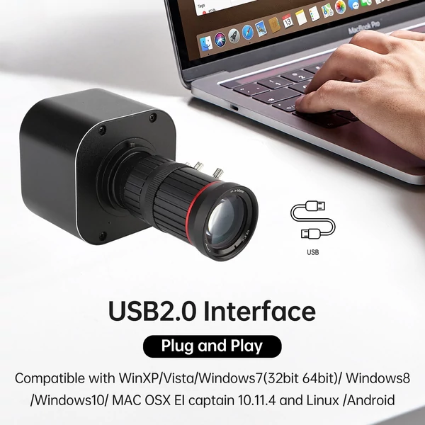 F7 4K HD USB kamera 10X optikai zoom, 5-50 mm változó lencsés 8 MP mini webkamera mikrofonnal