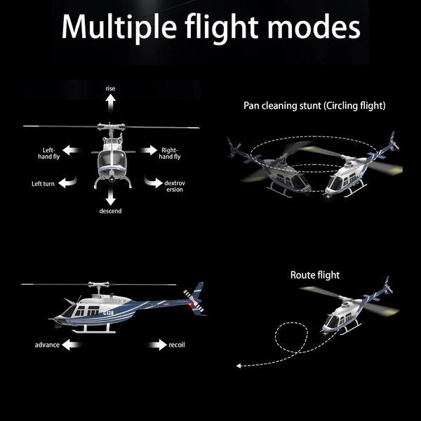 ERA C138 2,4 GHz-es távirányítós helikopter, 4 csatornás egypropelleres csűrő nélküli helikopter - Kék, 2 akkumulátor