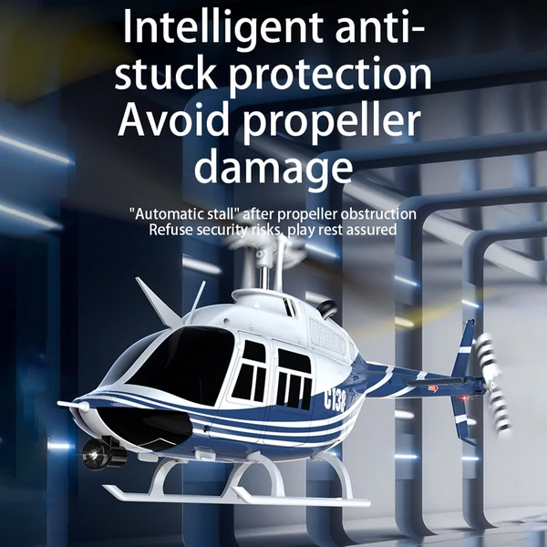 ERA C138 2,4 GHz-es távirányítós helikopter, 4 csatornás egypropelleres csűrő nélküli helikopter - Kék, 2 akkumulátor