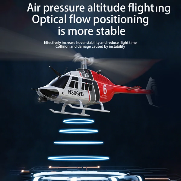 ERA C138 2,4 GHz-es távirányítós helikopter, 4 csatornás egypropelleres csűrő nélküli helikopter - Piros, 1 akkumulátor