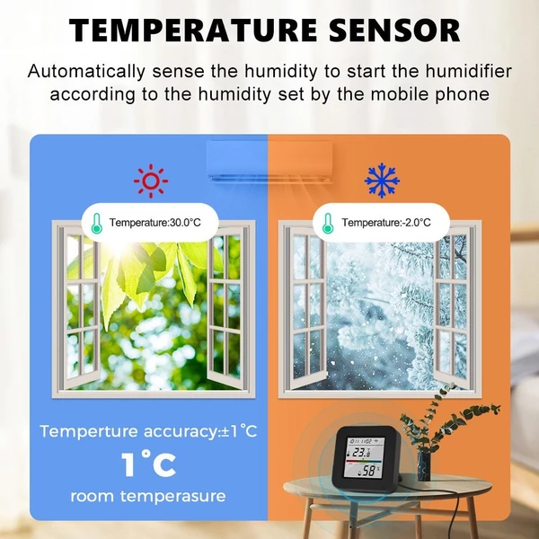 3 az 1-ben infravörös távirányító intelligens hőmérséklet/páratartalom monitor LCD-képernyővel