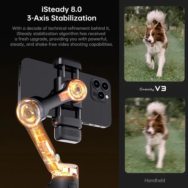 hohem iSteady V3 bővíthető 3 tengelyes okostelefonos karimbal stabilizátor - Fehér