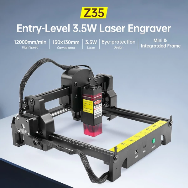 Z35 3,5 W lézergravírozó vágógép 12000 mm/perc gyors gravírozási sebesség