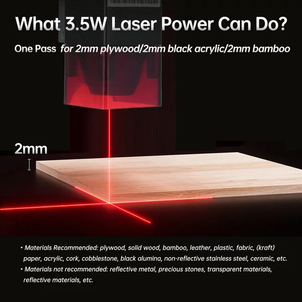 Z35 3,5 W lézergravírozó vágógép 12000 mm/perc gyors gravírozási sebesség