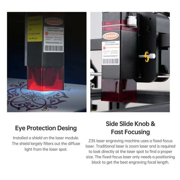 Z35 3,5 W lézergravírozó vágógép 12000 mm/perc gyors gravírozási sebesség