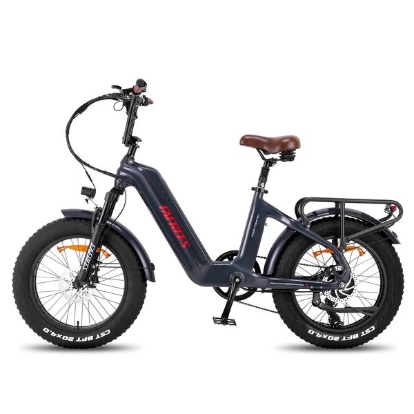 FAFREES F20 Master elektromos kerékpár 20 * 4,0 hüvelykes zsíros gumiabroncsok 500 W hátsó hajtómotor 48 V 22,5 AH akkumulátor - Szürke