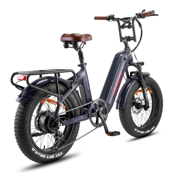 FAFREES F20 Master elektromos kerékpár 20 * 4,0 hüvelykes zsíros gumiabroncsok 500 W hátsó hajtómotor 48 V 22,5 AH akkumulátor - Szürke