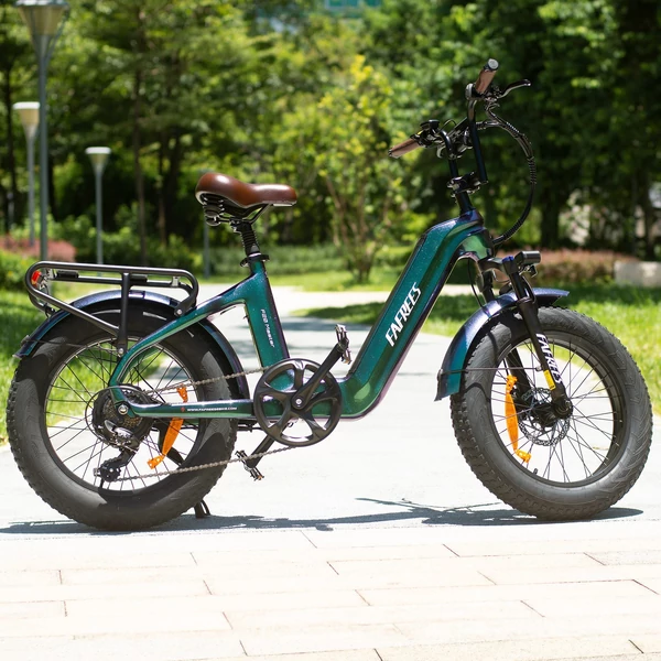 FAFREES F20 Master elektromos kerékpár 20 * 4,0 hüvelykes zsíros gumiabroncsok 500 W hátsó hajtómotor 48 V 22,5 AH akkumulátor - Kék