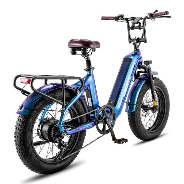 FAFREES F20 Master elektromos kerékpár 20 * 4,0 hüvelykes zsíros gumiabroncsok 500 W hátsó hajtómotor 48 V 22,5 AH akkumulátor - Kék