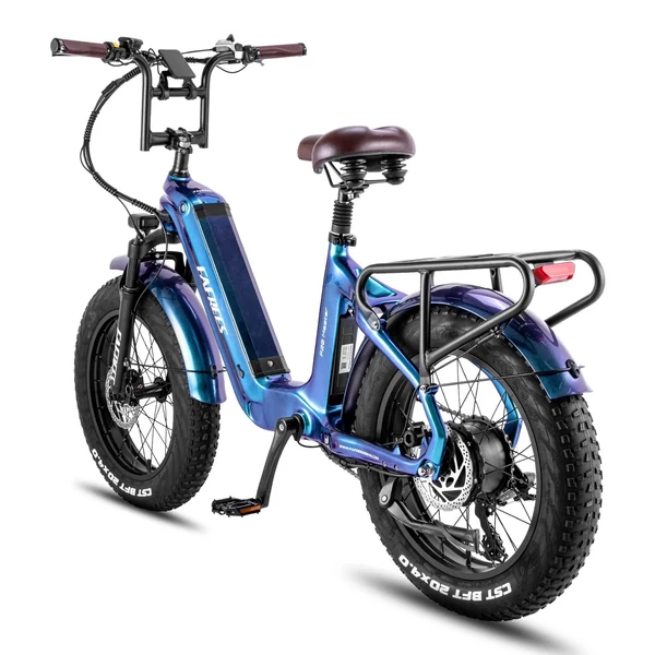 FAFREES F20 Master elektromos kerékpár 20 * 4,0 hüvelykes zsíros gumiabroncsok 500 W hátsó hajtómotor 48 V 22,5 AH akkumulátor - Kék