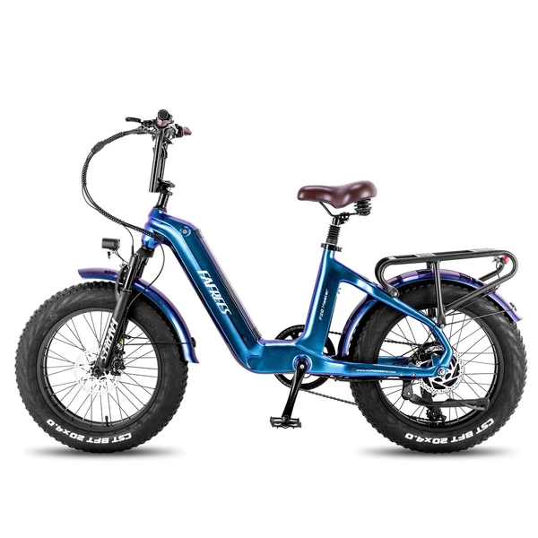 FAFREES F20 Master elektromos kerékpár 20 * 4,0 hüvelykes zsíros gumiabroncsok 500 W hátsó hajtómotor 48 V 22,5 AH akkumulátor - Kék