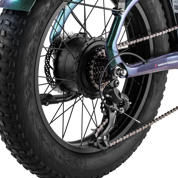 FAFREES F20 Master elektromos kerékpár 20 * 4,0 hüvelykes zsíros gumiabroncsok 500 W hátsó hajtómotor 48 V 22,5 AH akkumulátor - Kék