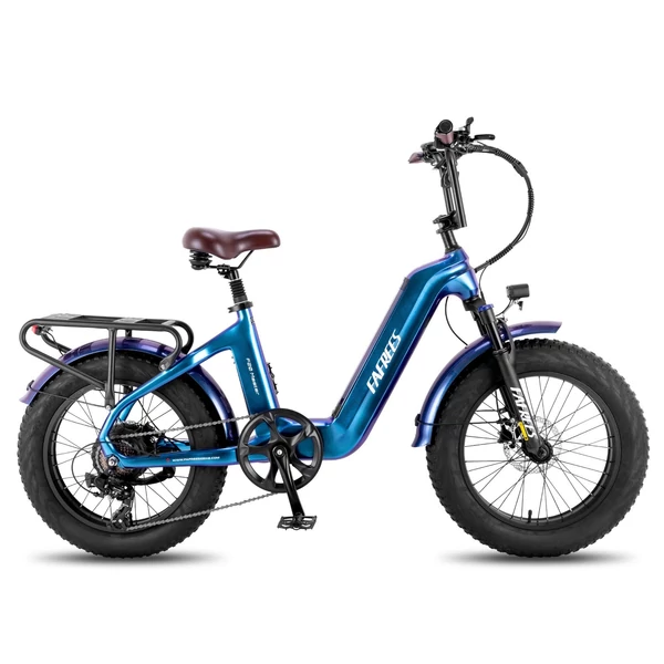 FAFREES F20 Master elektromos kerékpár 20 * 4,0 hüvelykes zsíros gumiabroncsok 500 W hátsó hajtómotor 48 V 22,5 AH akkumulátor - Kék