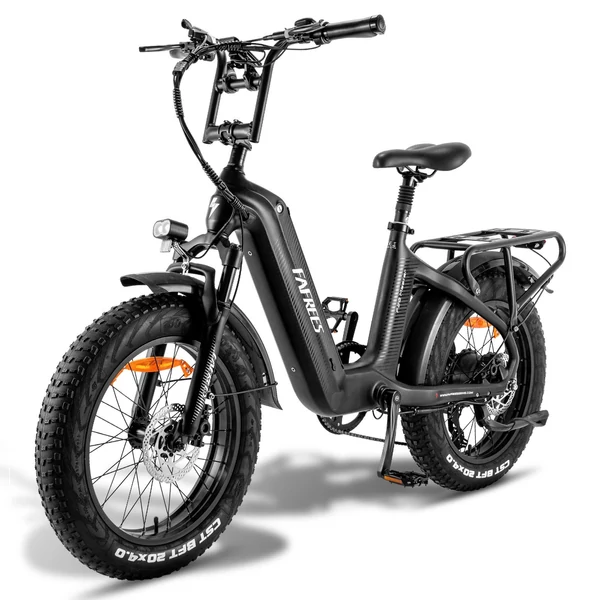 FAFREES F20 Master elektromos kerékpár 20 * 4,0 hüvelykes zsíros gumiabroncsok 500 W hátsó hajtómotor 48 V 22,5 AH akkumulátor - Fekete