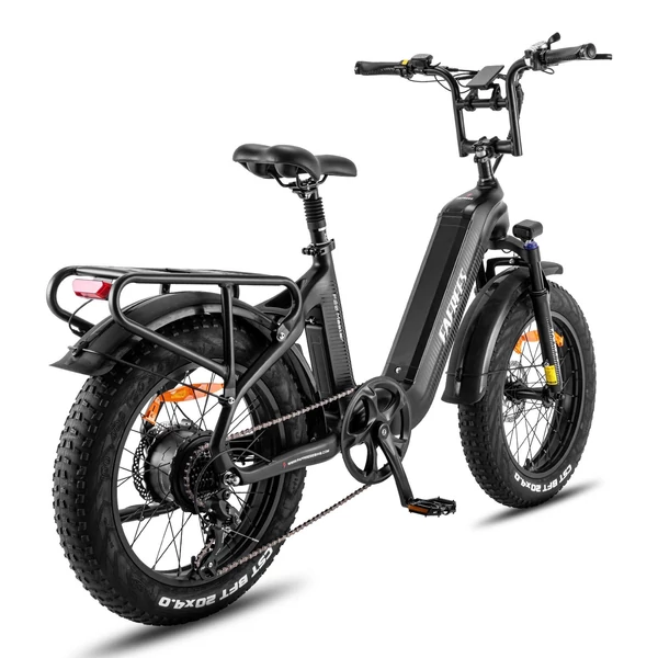 FAFREES F20 Master elektromos kerékpár 20 * 4,0 hüvelykes zsíros gumiabroncsok 500 W hátsó hajtómotor 48 V 22,5 AH akkumulátor - Fekete