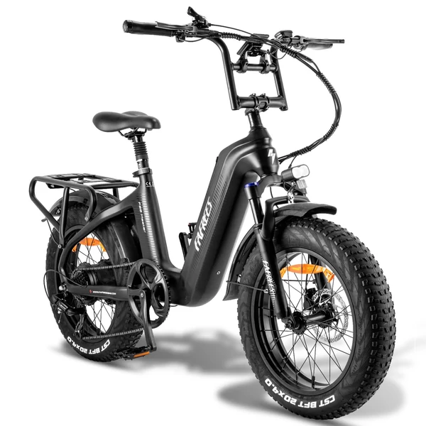 FAFREES F20 Master elektromos kerékpár 20 * 4,0 hüvelykes zsíros gumiabroncsok 500 W hátsó hajtómotor 48 V 22,5 AH akkumulátor - Fekete