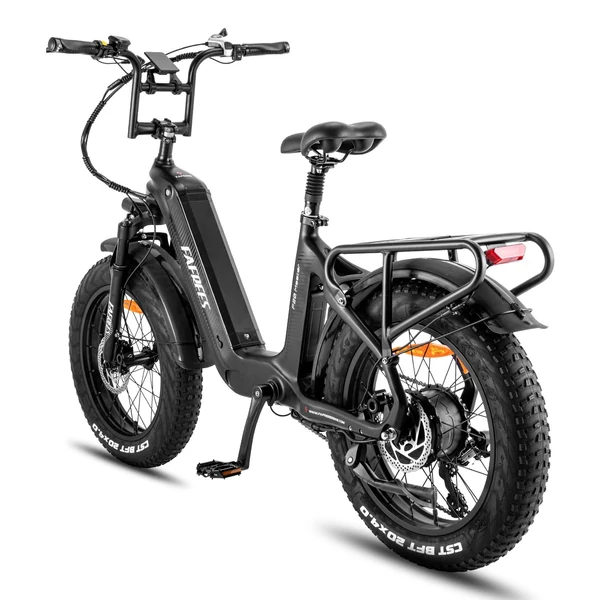 FAFREES F20 Master elektromos kerékpár 20 * 4,0 hüvelykes zsíros gumiabroncsok 500 W hátsó hajtómotor 48 V 22,5 AH akkumulátor - Fekete