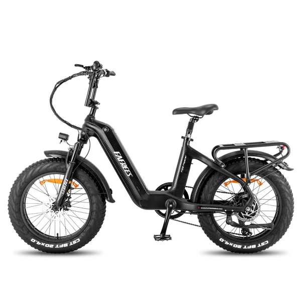 FAFREES F20 Master elektromos kerékpár 20 * 4,0 hüvelykes zsíros gumiabroncsok 500 W hátsó hajtómotor 48 V 22,5 AH akkumulátor - Fekete