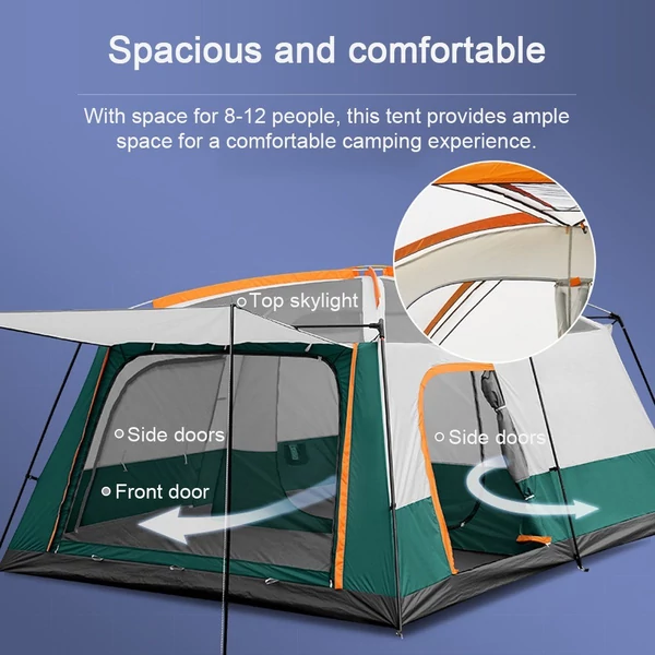 Outdoor Travel Camping Sátor 8-12 fő részére, Vízálló sátor - Keki